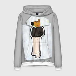 Толстовка-худи мужская Чиловый парень - свидетель мем, цвет: 3D-белый