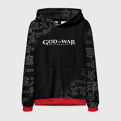 Толстовка-худи мужская Бог войны японские символы, цвет: 3D-красный