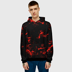 Толстовка-худи мужская Color red black, цвет: 3D-черный — фото 2