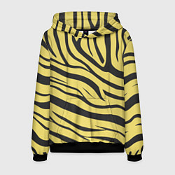 Толстовка-худи мужская Светлый тигровый паттерн, цвет: 3D-черный