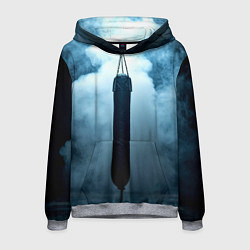 Толстовка-худи мужская Боксерская груша в дыму, цвет: 3D-меланж