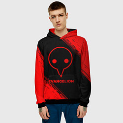 Толстовка-худи мужская Evangelion - red gradient, цвет: 3D-черный — фото 2