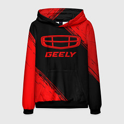 Толстовка-худи мужская Geely - red gradient, цвет: 3D-черный