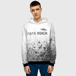 Толстовка-худи мужская Papa Roach - white gradient посередине, цвет: 3D-черный — фото 2
