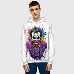 Толстовка-худи мужская Джокер с галстуком, цвет: 3D-белый — фото 2