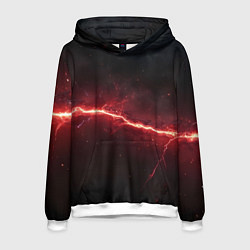 Толстовка-худи мужская Красная линия - молния, цвет: 3D-белый