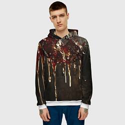 Толстовка-худи мужская Стекающий мед - текстура, цвет: 3D-белый — фото 2