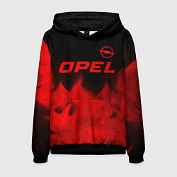 Толстовка-худи мужская Opel - red gradient посередине, цвет: 3D-черный