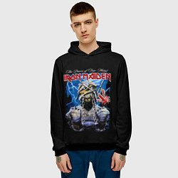 Толстовка-худи мужская Powerslave Iron Maiden - мумия, цвет: 3D-черный — фото 2