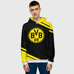 Толстовка-худи мужская Borussia полосы, цвет: 3D-белый — фото 2