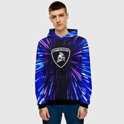 Толстовка-худи мужская Lamborghini neon energy, цвет: 3D-черный — фото 2