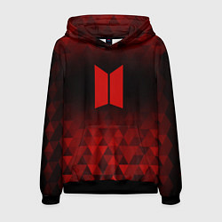 Толстовка-худи мужская BTS red poly, цвет: 3D-черный