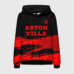 Толстовка-худи мужская Aston Villa - red gradient посередине, цвет: 3D-черный