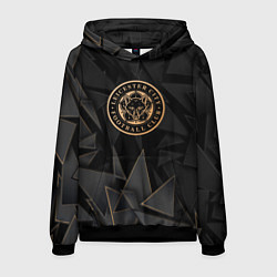 Толстовка-худи мужская Leicester City golden poly, цвет: 3D-черный