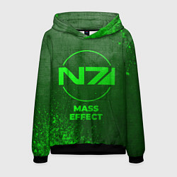 Толстовка-худи мужская Mass Effect - green gradient, цвет: 3D-черный