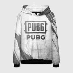 Толстовка-худи мужская PUBG - white gradient, цвет: 3D-черный