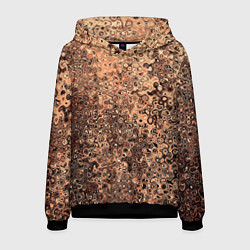 Толстовка-худи мужская Светлый коричневый абстрактная текстура, цвет: 3D-черный