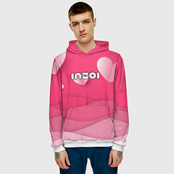 Толстовка-худи мужская Inzoi розовые сердечки, цвет: 3D-белый — фото 2
