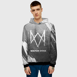 Толстовка-худи мужская Watch Dogs - grey gradient, цвет: 3D-черный — фото 2