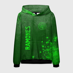 Мужская толстовка Ramones - green gradient вертикально