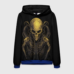 Толстовка-худи мужская Пришелец - скелет, цвет: 3D-синий