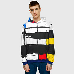 Толстовка-худи мужская В стиле пита мондриана, цвет: 3D-синий — фото 2