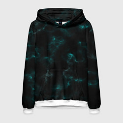 Толстовка-худи мужская Color black turquoise, цвет: 3D-белый