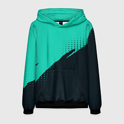 Толстовка-худи мужская Color black light blue, цвет: 3D-черный