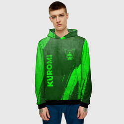Толстовка-худи мужская Kuromi - green gradient вертикально, цвет: 3D-черный — фото 2