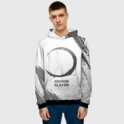 Толстовка-худи мужская Demon Slayer - white gradient, цвет: 3D-черный — фото 2