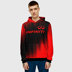 Толстовка-худи мужская Infiniti - red gradient посередине, цвет: 3D-черный — фото 2