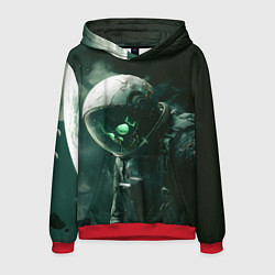 Толстовка-худи мужская Скелет космонавта в космосе, цвет: 3D-красный