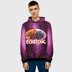 Толстовка-худи мужская Roblox пероснажи, цвет: 3D-черный — фото 2