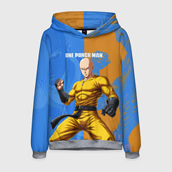 Толстовка-худи мужская Саитама и Генос, цвет: 3D-меланж