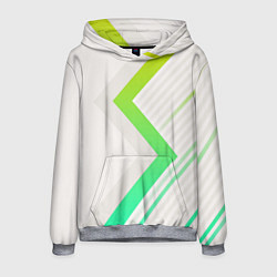 Толстовка-худи мужская Color white line green, цвет: 3D-меланж