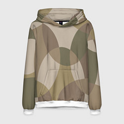 Толстовка-худи мужская Цветной графический паттерн мозаика, цвет: 3D-белый