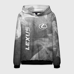 Толстовка-худи мужская Lexus - grey gradient вертикально, цвет: 3D-черный