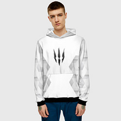 Толстовка-худи мужская The Witcher white poly, цвет: 3D-черный — фото 2