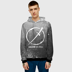 Толстовка-худи мужская Akame ga Kill - grey gradient, цвет: 3D-черный — фото 2