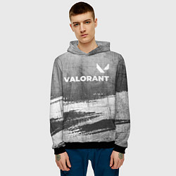 Толстовка-худи мужская Valorant - grey gradient посередине, цвет: 3D-черный — фото 2