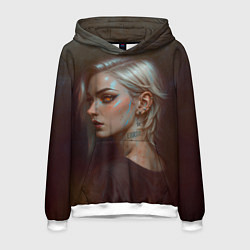 Толстовка-худи мужская Девушка Error, цвет: 3D-белый