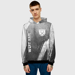 Толстовка-худи мужская West Ham - grey gradient вертикально, цвет: 3D-черный — фото 2