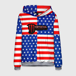 Толстовка-худи мужская Monster energy usa pattern, цвет: 3D-меланж
