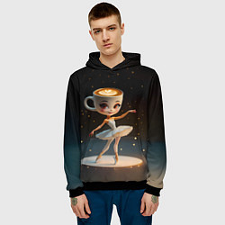 Толстовка-худи мужская Балерина Капучино, мем, Ballerina Cappuccina, цвет: 3D-черный — фото 2