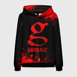 Толстовка-худи мужская Garbage - red gradient, цвет: 3D-черный