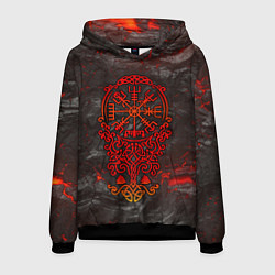 Толстовка-худи мужская Компас воина в кельтском орнаменте, цвет: 3D-черный