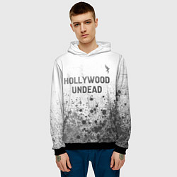 Толстовка-худи мужская Hollywood Undead - white gradient посередине, цвет: 3D-черный — фото 2