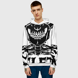 Толстовка-худи мужская Skeleton череп, цвет: 3D-белый — фото 2