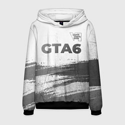 Толстовка-худи мужская GTA6 - white gradient посередине, цвет: 3D-черный