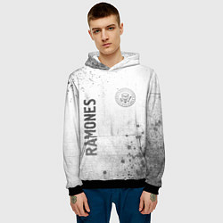 Толстовка-худи мужская Ramones - white gradient вертикально, цвет: 3D-черный — фото 2